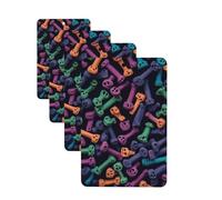 4 ambientadores colgantes para coche, tarjetas aromáticas de fragancia, tabletas rectangulares de aromaterapia para coche, huesos de colores, ambientador de coche para espejo interior de coche,