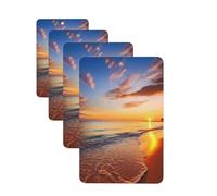 4 ambientadores colgantes para coche, tarjetas aromáticas de fragancia, tabletas rectangulares de aromaterapia para coche, hermoso amanecer tropical en la playa, ambientador de coche para el interior