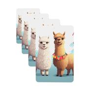 4 ambientadores colgantes para coche, tarjetas aromáticas de fragancia, tabletas rectangulares de aromaterapia para coche, llama, alpaca, ambientador de coche para interior de coche, colgante de