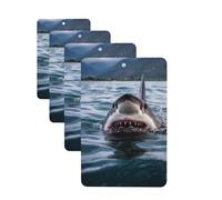 4 ambientadores colgantes para coche, tarjetas aromáticas de fragancia, tabletas rectangulares de aromaterapia, tiburones en el lago, para el interior del coche, colgante de espejo