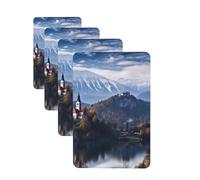4 ambientadores colgantes para coche, tarjetas aromáticas de fragancia, tabletas rectangulares de aromaterapia, Eslovenia, el país de las maravillas, ambientador de coche para espejo interior de