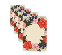 4 ambientadores colgantes para coche, tarjetas aromáticas de fragancia, tabletas rectangulares de aromaterapia para coche, círculo plano, corona de primavera, ambientador de coche para interior de