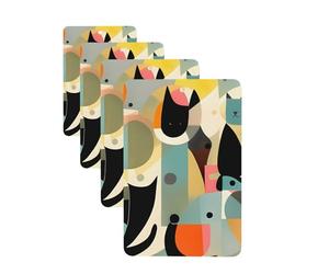 4 ambientadores colgantes para coche, tarjetas aromáticas de fragancia, tabletas rectangulares de aromaterapia para coche, arte moderno de mediados de siglo, ambientador de coche para el interior del