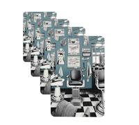 4 ambientadores colgantes para coche, tarjetas aromáticas, rectangulares, aromaterapia, barbería, ambientador de coche, para espejo interior, regalo