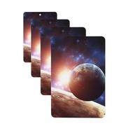 4 ambientadores colgantes para coche, tarjetas aromáticas, rectangulares, aromaterapia, planetas en el fondo del espacio, para espejo interior, regalo