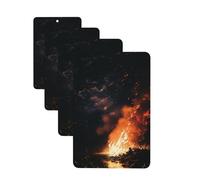 4 ambientadores colgantes para coche, tarjetas aromáticas, rectangulares, aromaterapia, tabletas de aromaterapia, fuego en la noche, ambientador de coche para interior de coche, colgante de espejo