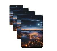 4 ambientadores colgantes para coche, tarjetas aromáticas, rectangulares, aromaterapia, tabletas de aromaterapia, ciudades, visión nocturna, ambientador de coche para interior de coche, colgante,