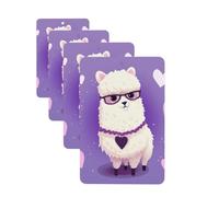 4 ambientadores colgantes para coche, tarjetas aromáticas, rectangulares, aromaterapia, tabletas de aromaterapia, amor, alpaca, morado, ambientador de coche para espejo interior de coche, colgante de