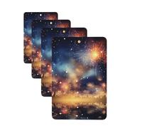 4 ambientadores colgantes para coche, tarjetas aromáticas, rectangulares, aromaterapia, tabletas, fuegos artificiales, ambientador nocturno para coche, para espejo interior, regalo