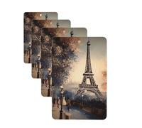4 ambientadores colgantes para coche, tarjetas aromáticas, rectangulares, aromaterapia, tabletas románticas de París, Torre Eiffel, ambientador de coche para el interior del coche, colgante de espejo