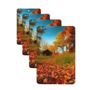 4 ambientadores colgantes para coche, tarjetas aromáticas, rectangulares, para aromaterapia, galería, para otoño, para espejo interior, regalo