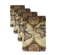 4 ambientadores colgantes para coche, tarjetas aromáticas, rectangulares, para aromaterapia, mapa antiguo, globo del mundo, para el interior del coche, regalo