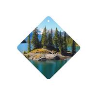 4 ambientadores colgantes para coche, tarjetas aromáticas, tabletas y ambientadores Spirit Island in Lake para el espejo retrovisor interior, ideales para hombres y mujeres.