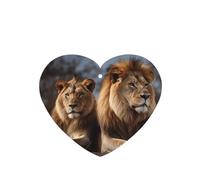 4 ambientadores colgantes para coche, tarjetas aromáticas y tabletas perfumadas. Dos leones. Ambientador colgante para espejo retrovisor interior para hombre y mujer.