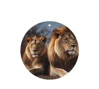 4 ambientadores colgantes para coche, tarjetas aromáticas y tabletas perfumadas. Dos leones. Ambientador colgante para espejo retrovisor interior para hombre y mujer.