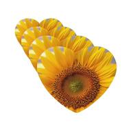 4 ambientadores colgantes para coche, tarjetas perfumadas con forma de corazón, tabletas de aromaterapia para coche, girasol, amarillo dorado, ambientador de coche para espejo interior de coche,