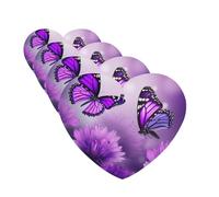 4 ambientadores colgantes para coche, tarjetas perfumadas con forma de corazón, tabletas de aromaterapia para coche, flores moradas, mariposas, ambientador de coche para el interior del coche,