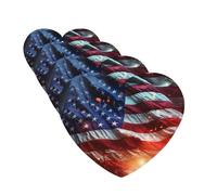 4 ambientadores colgantes para coche, tarjetas perfumadas con forma de corazón, tabletas de aromaterapia para coche, fuegos artificiales, bandera estadounidense, ambientador de coche para espejo