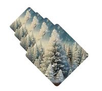 4 ambientadores colgantes para coche, tarjetas perfumadas, cuadradas, aromaterapia, nieve, país de las maravillas, pino, Navidad, para el interior del coche, regalo