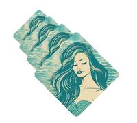 4 ambientadores colgantes para coche, tarjetas perfumadas, cuadradas, aromaterapia, retro, sirena, para espejo interior, regalo