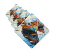 4 ambientadores colgantes para coche, tarjetas perfumadas, cuadradas, aromaterapia, tabletas, barcos y pinturas al óleo del mar, ambientador de coche para el interior del coche, colgante de espejo