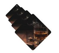 4 ambientadores colgantes para coche, tarjetas perfumadas, cuadradas, aromaterapia, tabletas de cigarros y whisky, para el interior del coche, regalo