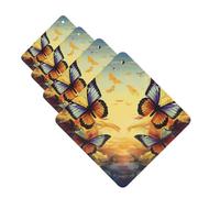 4 ambientadores colgantes para coche, tarjetas perfumadas, cuadradas, aromaterapia, tabletas, mariposas de vuelo, ambientador de coche, para espejo interior de coche, colgante de regalo
