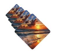 4 ambientadores colgantes para coche, tarjetas perfumadas, cuadradas, aromaterapia, tabletas, playa, amanecer, para el interior del coche, colgante, regalo