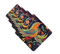 4 ambientadores colgantes para coche, tarjetas perfumadas, cuadradas, para aromaterapia, estilo étnico, pájaros, para el interior del coche, colgante, regalo