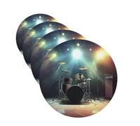 4 ambientadores colgantes para coche, tarjetas perfumadas de fragancia, forma redonda, tabletas de aromaterapia para coche, banda de rock, ambientador de coche para espejo interior de coche, colgante