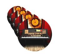 4 ambientadores colgantes para coche, tarjetas perfumadas de fragancia, forma redonda, tabletas de aromaterapia, estudio de música, ambientador de coche para espejo interior de coche, colgante de