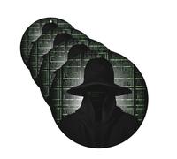 4 ambientadores colgantes para coche, tarjetas perfumadas de fragancia, forma redonda, tabletas de aromaterapia para coche, sombrero negro, lado oscuro, ambientador de coche para espejo interior de