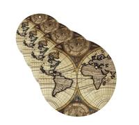 4 ambientadores colgantes para coche, tarjetas perfumadas de fragancia, forma redonda, tabletas de aromaterapia para coche, mapa antiguo, globo del mundo, ambientador de coche para el interior del