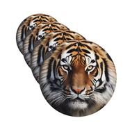 4 ambientadores colgantes para coche, tarjetas perfumadas de fragancia, forma redonda, tabletas de aromaterapia, ambientador de coche de tigre, para espejo interior de coche, colgante de regalo