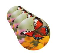 4 ambientadores colgantes para coche, tarjetas perfumadas de fragancia, forma redonda, tabletas de aromaterapia, primavera, mariposa, ambientador de coche para el interior del coche, colgante de