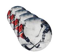 4 ambientadores colgantes para coche, tarjetas perfumadas de fragancia, forma redonda, tabletas de aromaterapia para coche, arte de hockey sobre hielo, ambientador de coche para espejo interior de