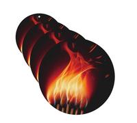 4 ambientadores colgantes para coche, tarjetas perfumadas de fragancia, forma redonda, tabletas de aromaterapia, llamas, coincidencias, ambientador de coche, para espejo interior de coche, colgante de