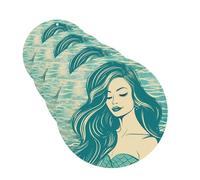 4 ambientadores colgantes para coche, tarjetas perfumadas de fragancia, forma redonda, tabletas de aromaterapia, retro, sirena, para espejo interior, regalo