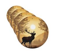 4 ambientadores colgantes para coche, tarjetas perfumadas de fragancia, forma redonda, tabletas de aromaterapia para coche, obras de arte de alce, ambientador de coche para espejo interior de coche,