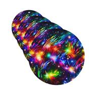 4 ambientadores colgantes para coche, tarjetas perfumadas de fragancia, forma redonda, tabletas de aromaterapia para coche, brillante, hermoso, colorido, arte ambientador para coche, espejo interior,