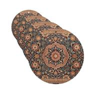 4 ambientadores colgantes para coche, tarjetas perfumadas de fragancia, forma redonda, tabletas de aromaterapia para coche, arte orientalista antiguo, ambientador de coche para espejo interior de