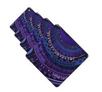 4 ambientadores colgantes para coche, tarjetas perfumadas de fragancia, tabletas cuadradas de aromaterapia para coche, fondo morado en patrón tribal, ambientador de coche para espejo interior de