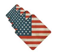 4 ambientadores colgantes para coche, tarjetas perfumadas de fragancia, tabletas cuadradas de aromaterapia para coche, diseño vintage de bandera de Estados Unidos, ambientador de coche para espejo