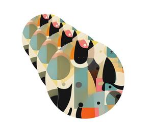 4 ambientadores colgantes para coche, tarjetas perfumadas de fragancia, tabletas de aromaterapia de coche de forma redonda, arte moderno de mediados de siglo, ambientador de coche para el interior del