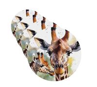 4 ambientadores colgantes para coche, tarjetas perfumadas, forma redonda, aromaterapia, acuarela, ciervo, jirafa, ambientador de coche, para interior de coche, colgante de espejo