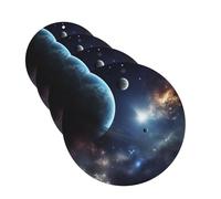 4 ambientadores colgantes para coche, tarjetas perfumadas, forma redonda, aromaterapia, tabletas, luna, estrellas y planetas, ambientador de coche para el interior del coche, colgante de espejo