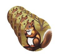 4 ambientadores colgantes para coche, tarjetas perfumadas, forma redonda, tabletas de aromaterapia para coche, ardilla que come nueces, ambientador de coche para espejo interior de coche, colgante de