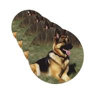 4 ambientadores colgantes para coche, tarjetas perfumadas, forma redonda, tabletas de aromaterapia para coche, pastor alemán, ambientador de coche para el interior del coche, colgante de espejo para