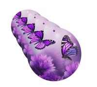 4 ambientadores colgantes para coche, tarjetas perfumadas, forma redonda, tabletas de aromaterapia para coche, flores moradas, mariposas, ambientador de coche para el interior del coche, colgante de