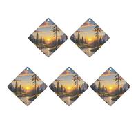 4 ambientadores colgantes para coche, tarjetas perfumadas para coche, puesta de sol, fondo de naturaleza, ambientadores de coche, decoración interior, tarjetas perfumadas para espejo retrovisor